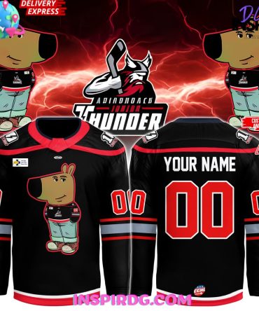 Adirondack Thunder Chill Guy 2025 Black Hockey Jersey