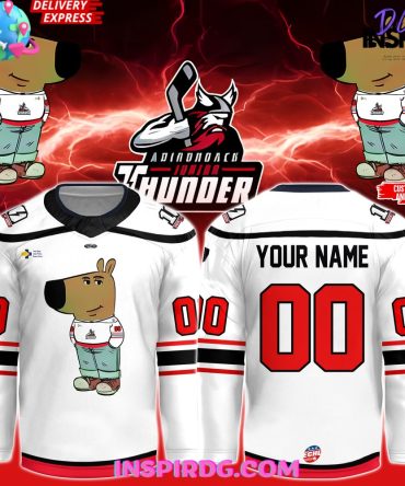 Adirondack Thunder Chill Guy 2025 White Hockey Jersey