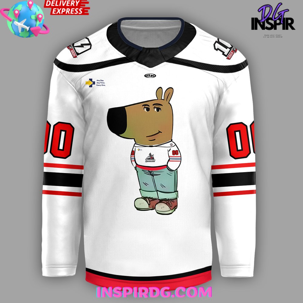 Adirondack Thunder Chill Guy 2025 White Hockey Jersey - Image 2