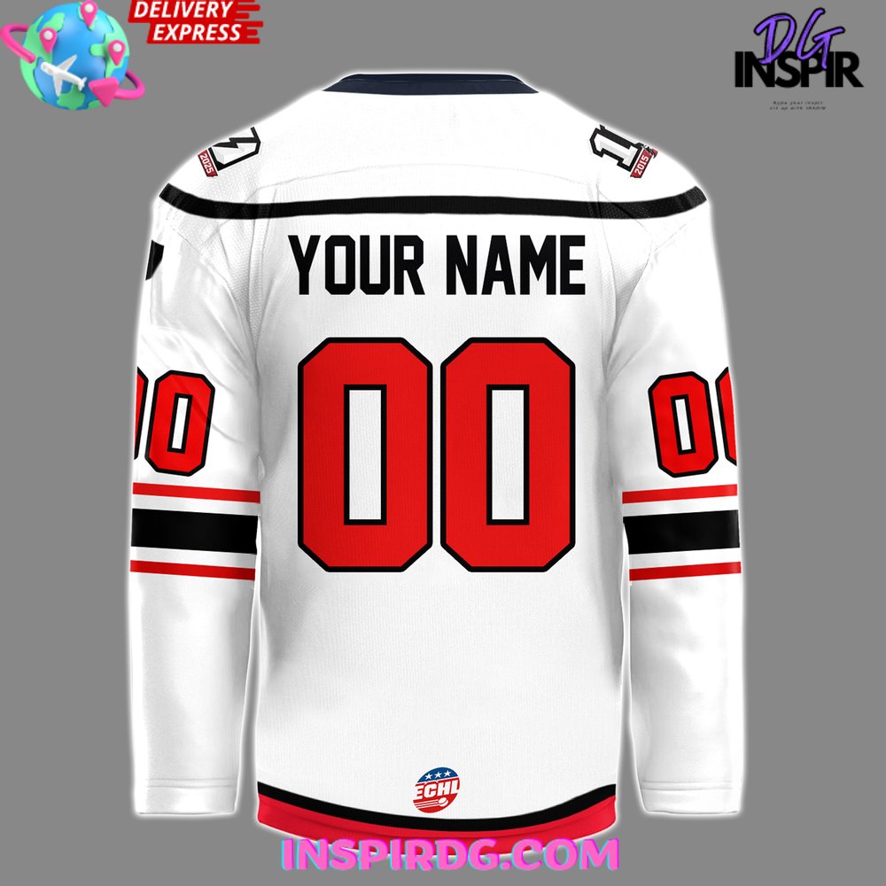 Adirondack Thunder Chill Guy 2025 White Hockey Jersey - Image 3