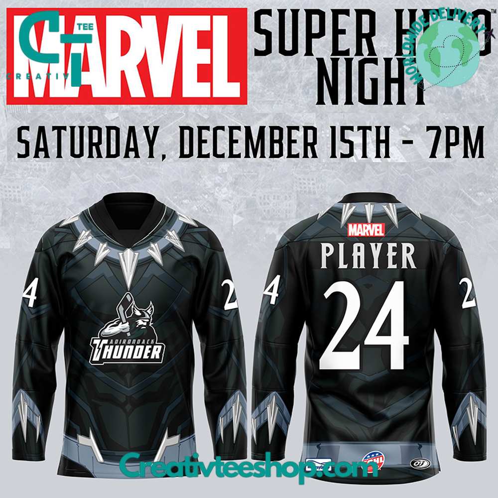 Adirondack Thunder X Marvel Super Hero Night Hockey Jersey