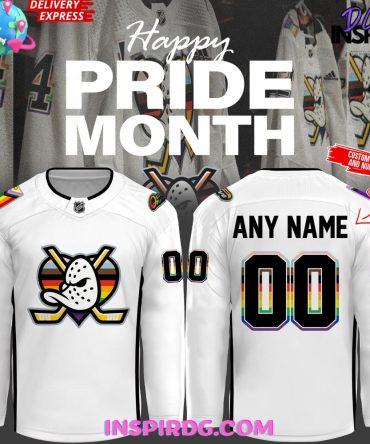 Anaheim Ducks Happy Pride Night 2025 White Hockey Jersey