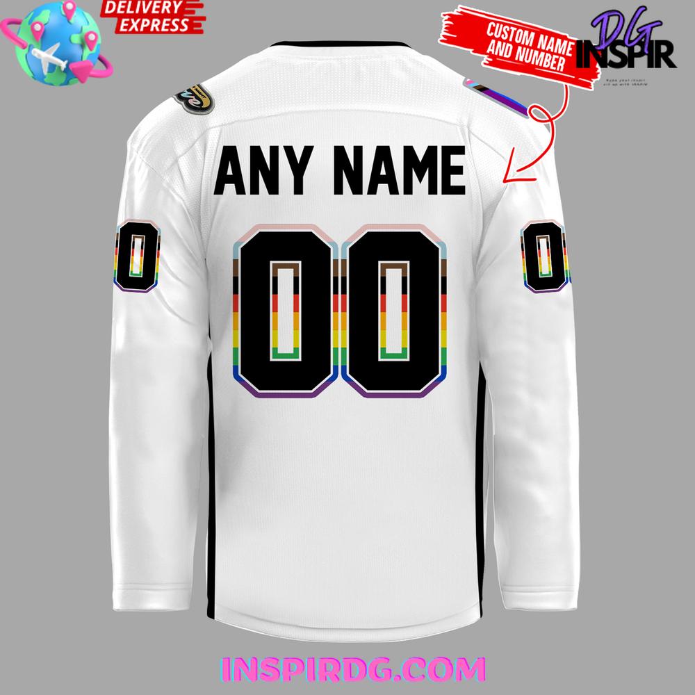 Anaheim Ducks Happy Pride Night 2025 White Hockey Jersey - Image 3