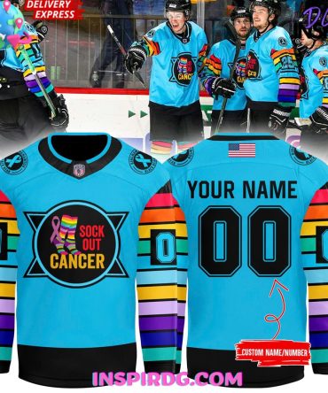Binghamton Black Bears Sock Out Cancer Special Hockey Jersey