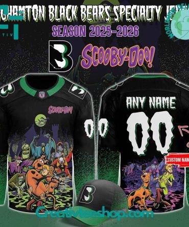 Binghamton Black Bears X Scooby-Doo Night 2025 Custom Hockey Jersey
