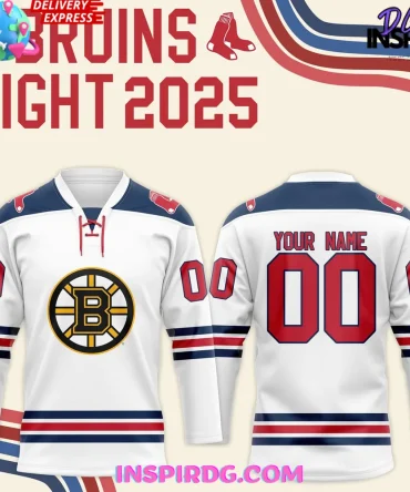 Boston Bruins Night X 2025 Boston Red Sox Hockey Jersey