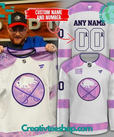 Buffalo Sabres Hockey Fights Cancer Custom Jersey