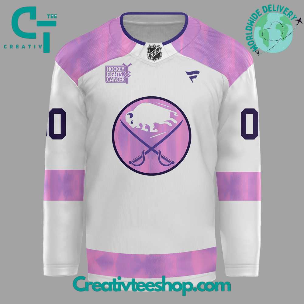 Buffalo Sabres Hockey Fights Cancer Custom Jersey - Image 2