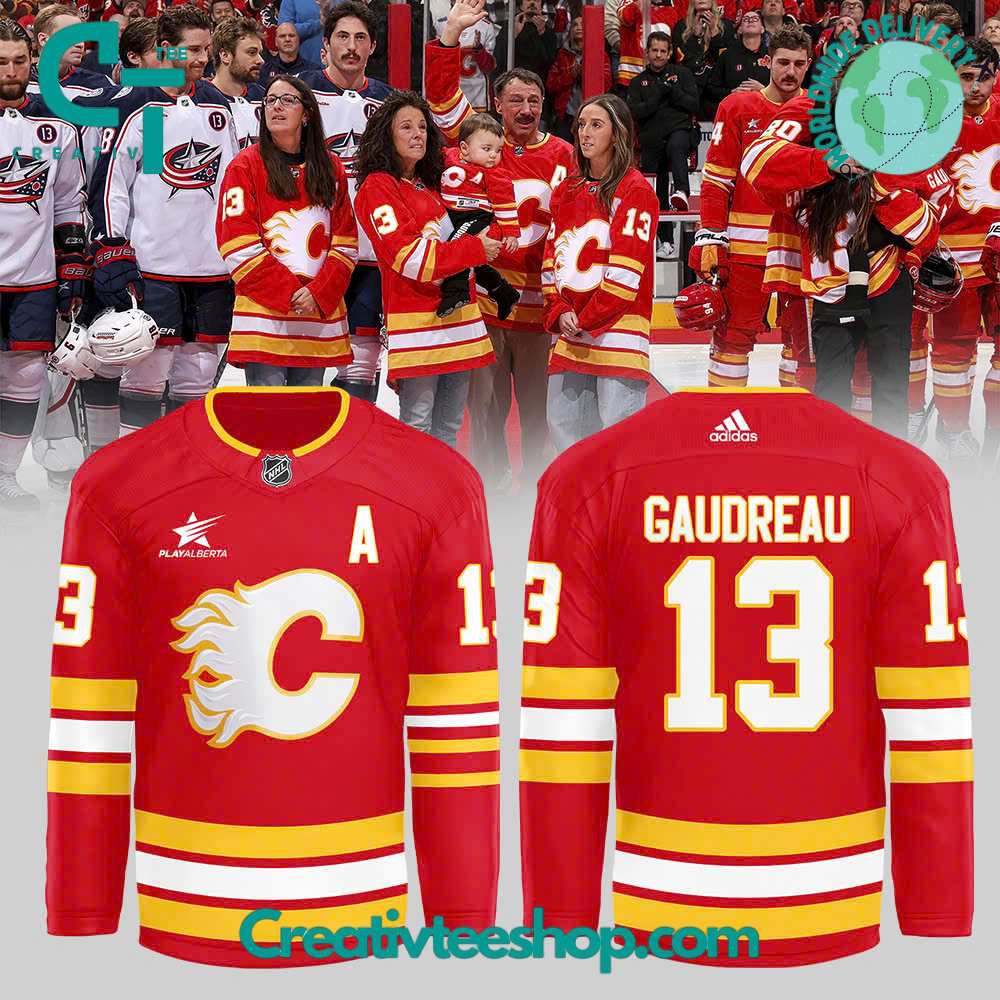 Calgary Flames Gaudreau Warm-Up Red Hockey Jersey