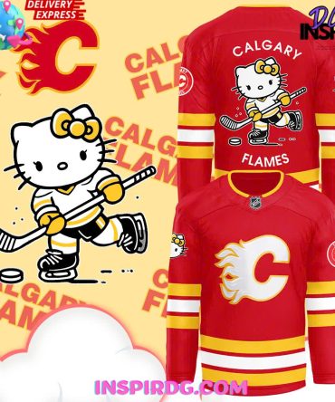 Calgary Flames X Hello Kitty 50Th Anniversary Red Hockey Jersey