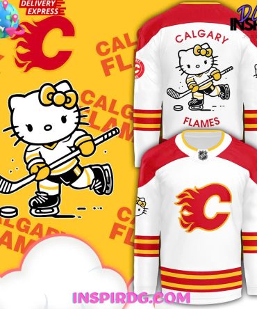 Calgary Flames X Hello Kitty 50Th Anniversary White Hockey Jersey