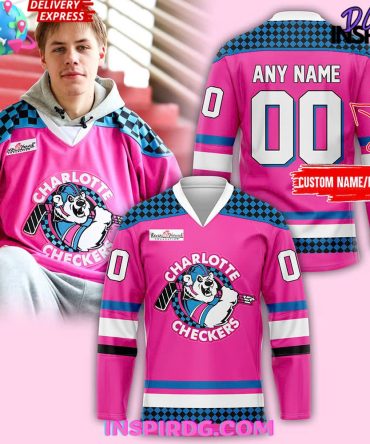 Charlotte Checkers Neon Night 2025 Hockey Jersey