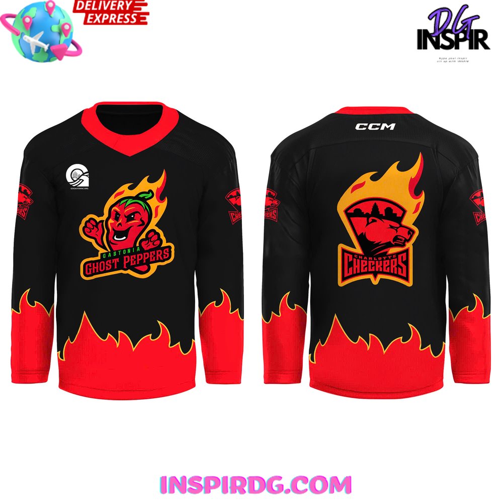 Charlotte Checkers X Ghost Peppers Limited Hockey Jersey - Image 2