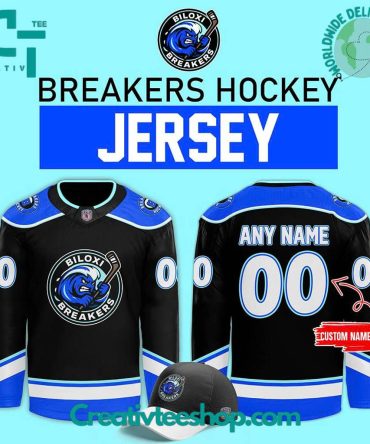 Biloxi Breakers Special New 2025 Black Custom Hockey Jersey