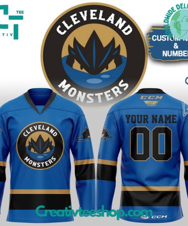 Cleveland Monsters Personalized Blue Hockey Jersey