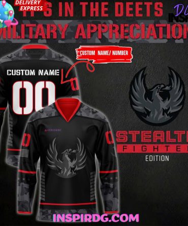 Coachella Valley Firebirds Stealth Fighter Military Hockey Jersey
