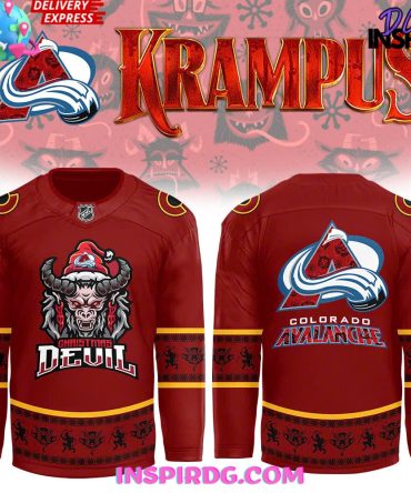 Colorado Avalanche Christmas Devil Krampus Holiday Hockey Jersey