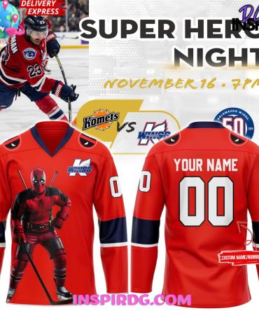 Kalamazoo Wings Deadpool Super Hero Night 2024 Hockey Jersey