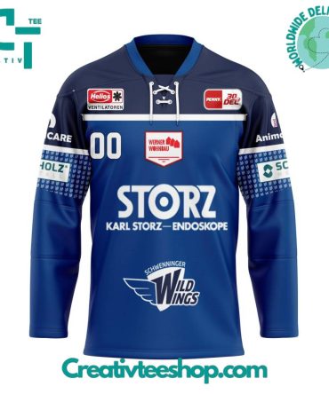 Del Schwenninger Wild Wings Home Kits Hockey Jersey