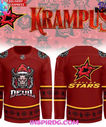 Dallas Stars Christmas Devil Krampus Holiday Hockey Jersey