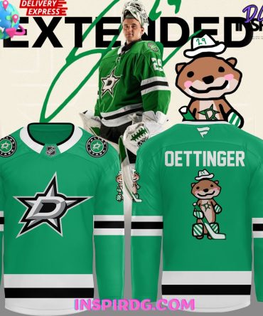 Dallas Stars Oettinger White Away Special Green Hockey Jersey