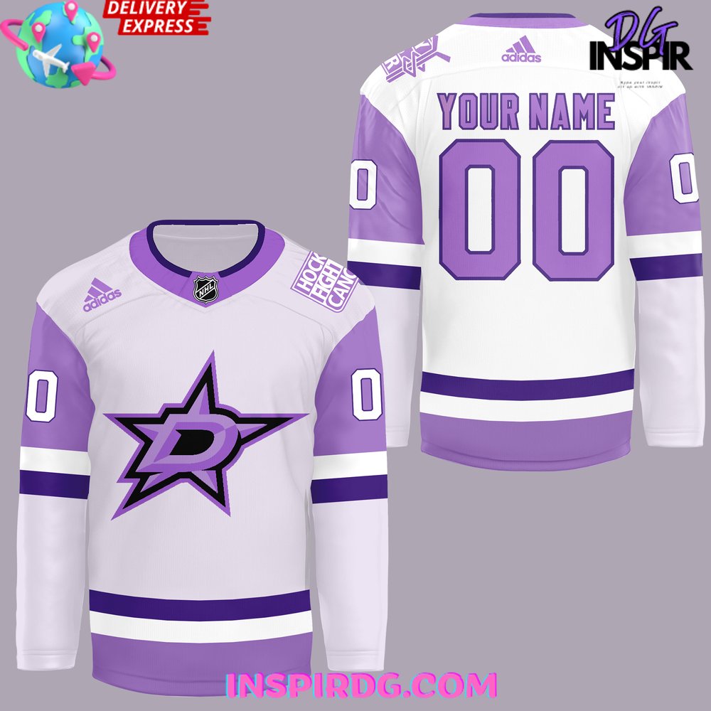 Dallas Stars X Hockey Fights Cancer Night 2024 Hockey Jersey - Image 2