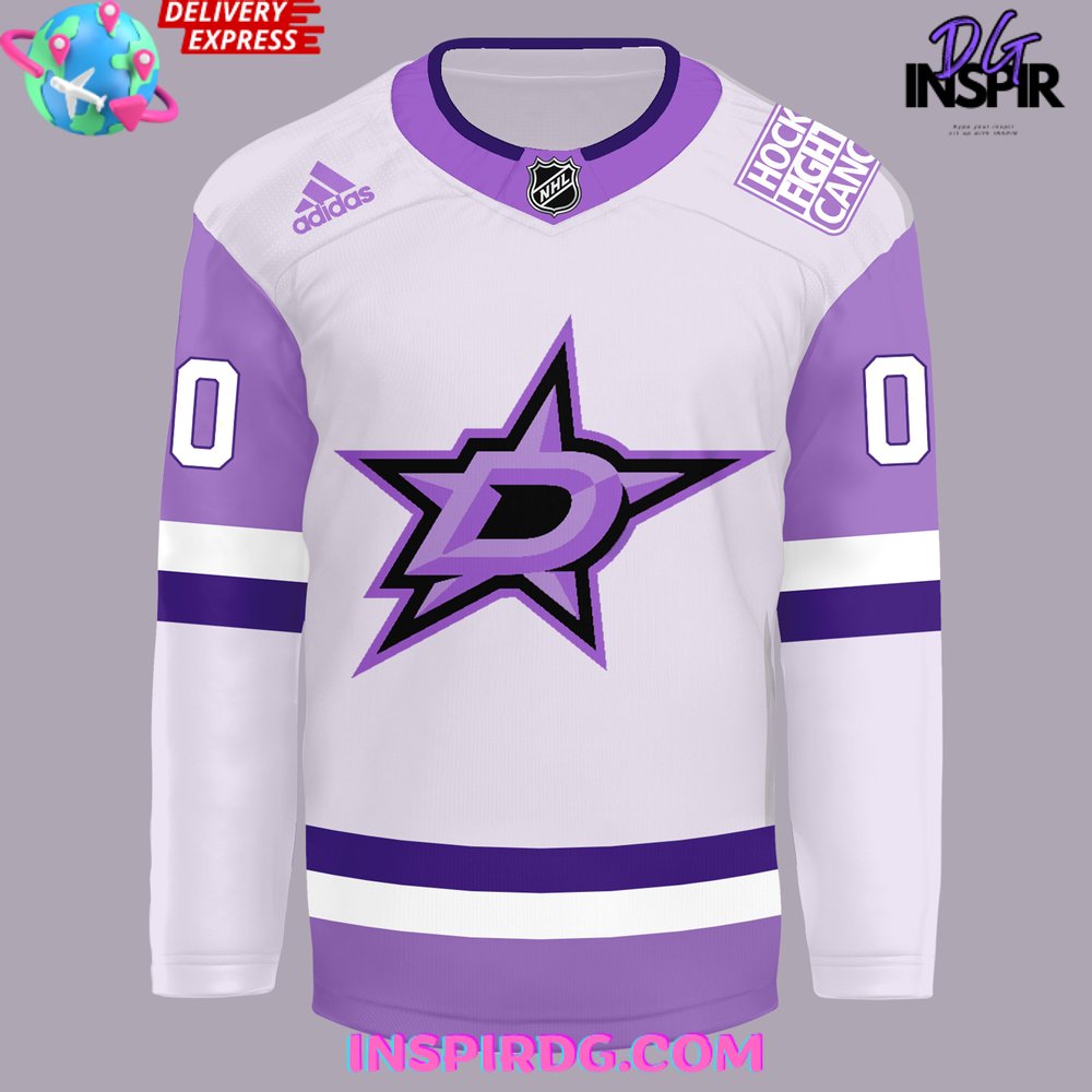 Dallas Stars X Hockey Fights Cancer Night 2024 Hockey Jersey - Image 3