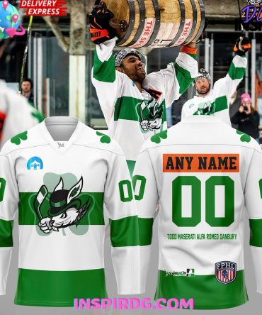 Danbury Hat Tricks St. Patrick’S Day 2025 Hockey Jersey