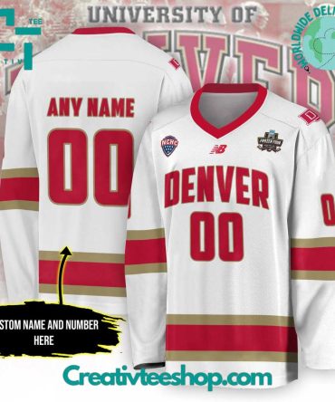 Denver Pioneers Ncaa Men’S Ice Hockey Championship 2024 White Hockey Jersey