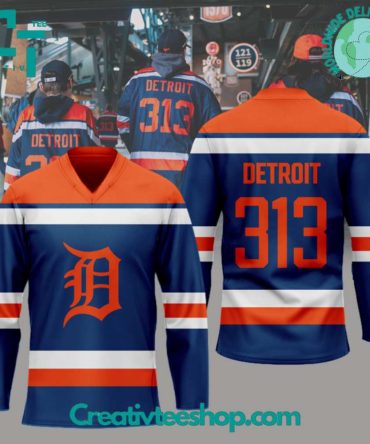 Detroit Tigers “Detroit 313” Hockey Jersey