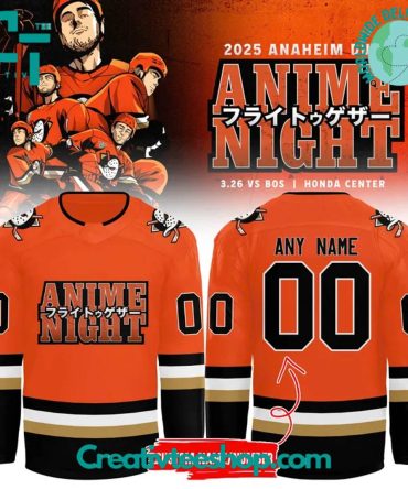 Anaheim Ducks Anime Night 2025 Special Hockey Jersey