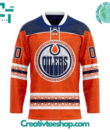 Edmonton Oilers Personalized Native Design Hockey Jersey