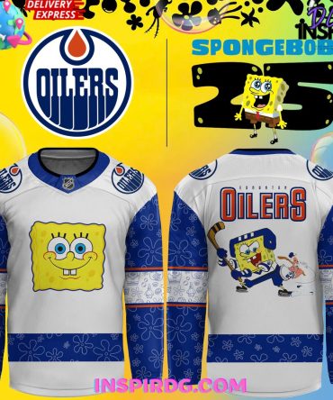 Edmonton Oilers Spongebob 25Th Anniversary Special Hockey Jersey