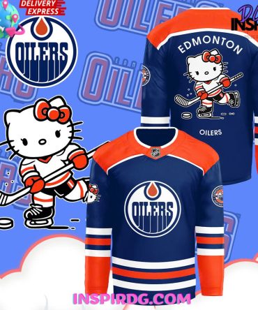 Edmonton Oilers X Hello Kitty 50Th Anniversary Hockey Jersey