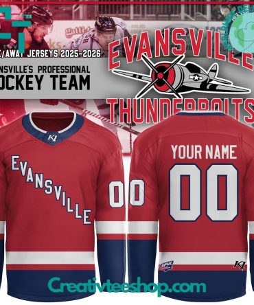 Evansville Thunderbolts New Season 2025-2026 Hockey Jersey