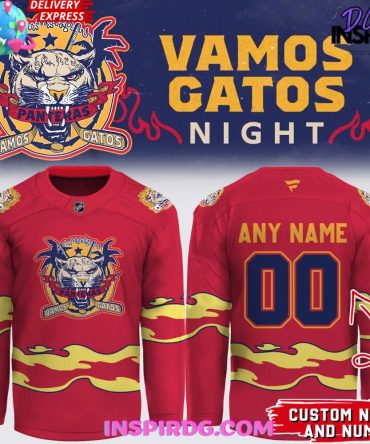 Florida Panthers Vamos Gatos Night 2025 Hockey Jersey 