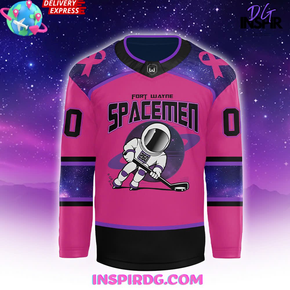 Fort Wayne Spacemen Breast Cancer Special Hockey Jersey - Image 2