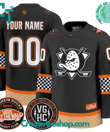 Anaheim Ducks Checkerboard X Vans Off The Wall Special Hockey Jersey
