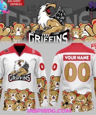 Grand Rapids Griffins Teddy Bear Special White Hockey Jersey