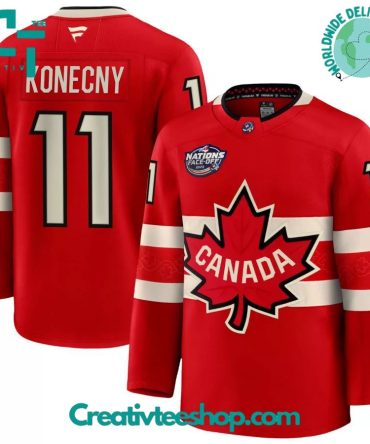 Canada 2025 4 Nations Face-Off Travis Konecny #11 Red Premium Jersey