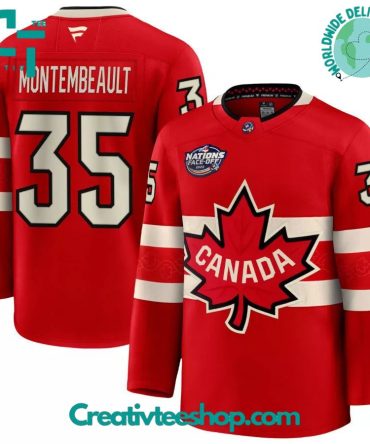 Canada 2025 4 Nations Face-Off Sam Montembeault #35 Red Premium Jersey