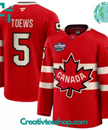 Canada 2025 4 Nations Face-Off Devon Toews #5 Red Premium Jersey