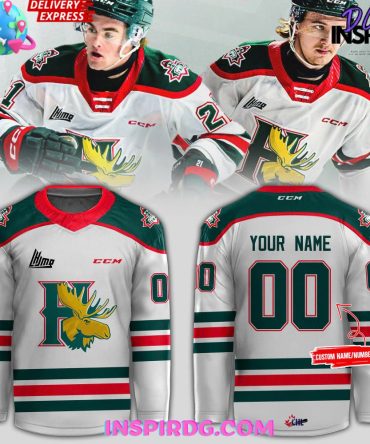 Halifax Mooseheads Ccm Branding 2024 White Hockey Jersey