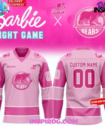 Hershey Bears Barbie Night Game 2025 Hockey Jersey
