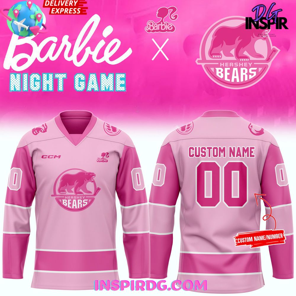 Hershey Bears Barbie Night Game 2025 Hockey Jersey