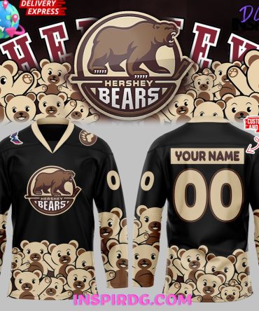 Hershey Bears Christmas Holiday Special Black Hockey Jersey