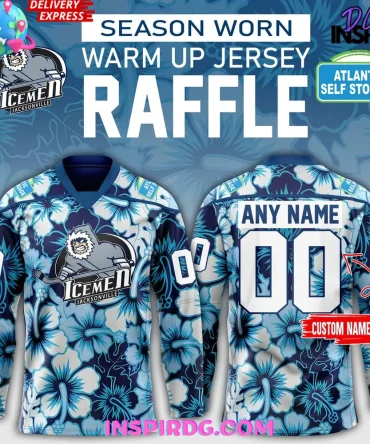 Jacksonville Icemen Season Worn Warm Up 2025 Hockey Jersey