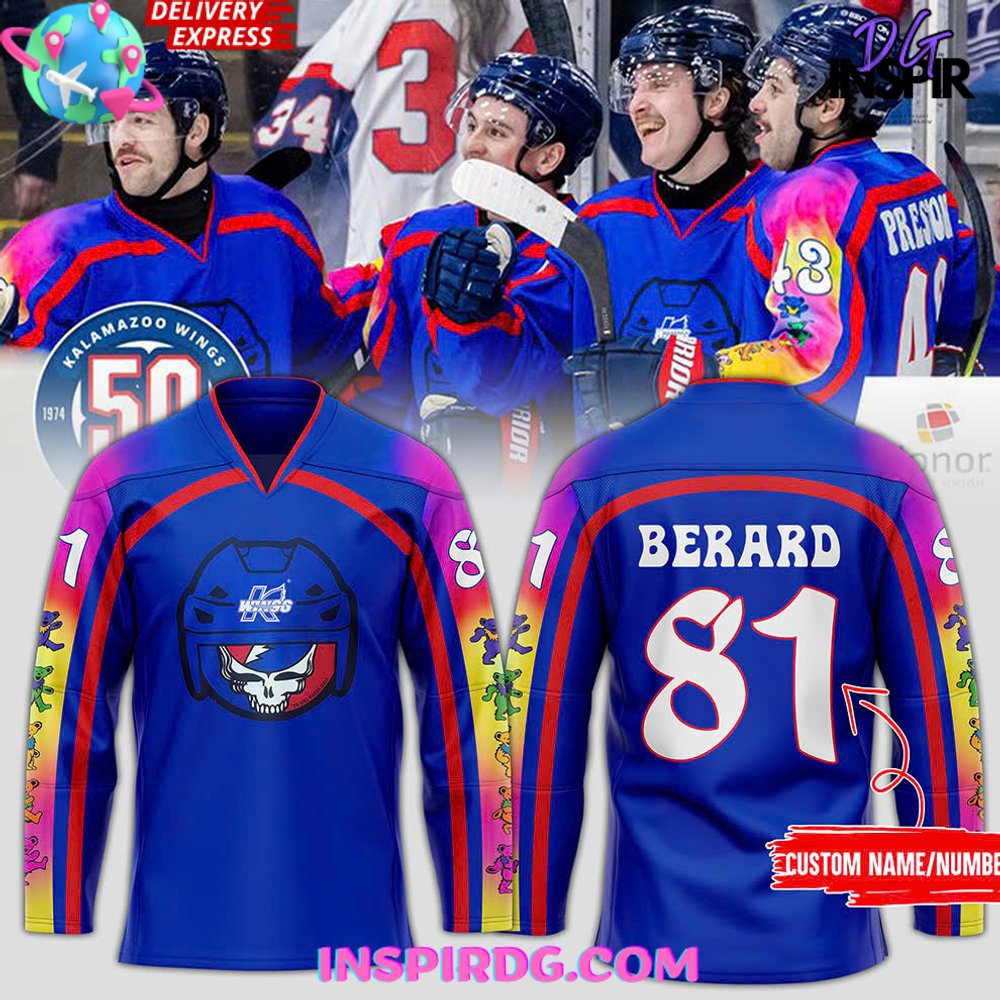 Kalamazoo Wings X Grateful Dead Specialty Hockey Jersey