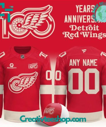 Detroit Red Wings "100 Years Of Hockeytown" Custom Red Hockey Jersey