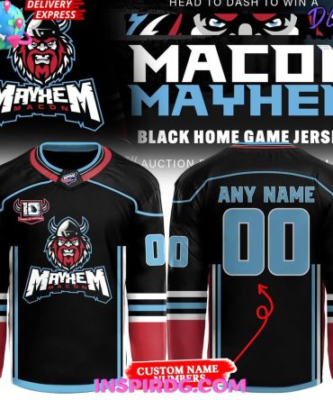 Macon Mayhem Back Home Game 2025 Hockey Jersey